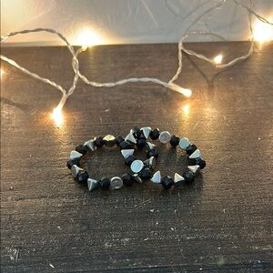 Black and Silver Studded Bracelets